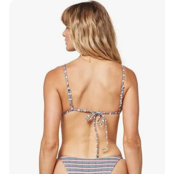 L*Space Brittany Triangle Bikini Top Striped Size Small NWT - Picture 2 of 7